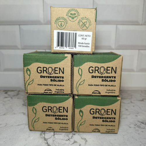 Detergente Solido 60gr Por 5 Unidades