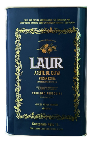 Aceite De Oliva Laur Virgen Extra Arbequina Lata 1lt