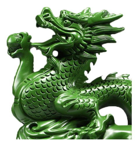 Figurita De Dragón Chino, Adorno Artesanal De Verde