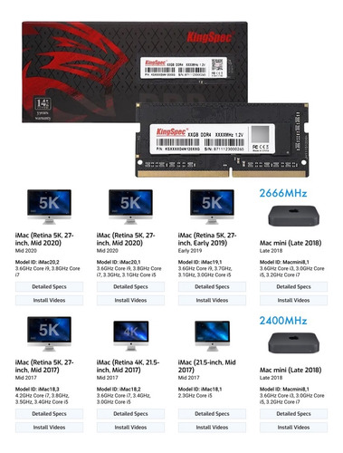Memoria Ram 16gb Ddr4 2666mhz Sodimm Kingspec Para Mac & Pc