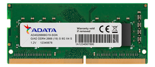 Memoria Ram Ddr4 Adata Premier 8gb 2666 Mhz Sodimm