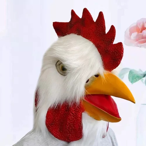 E Divertida Máscara De Cabeza De Pollo For Disfraces De