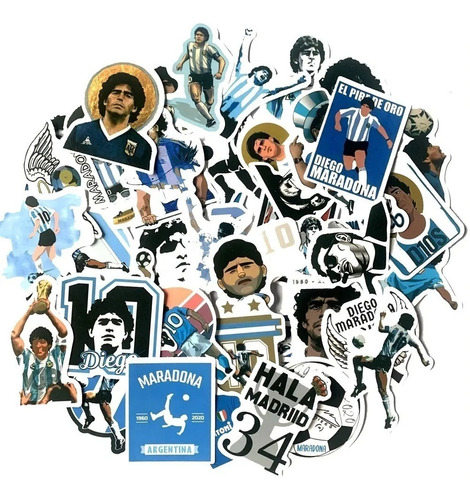 Diego Armando Maradona - Set De 50 Stickers / Calcomanias