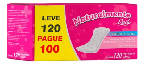 Protetor Diário Naturalmente Daily Suave E Macia C/ 120 Un