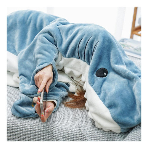Saco De Dormir Cartoon Shark, Manta, Pijama, 190x90cm