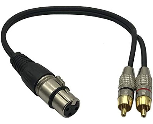 Mmnne 1 Pie Xlr Hembra A 2 X Phono Rca Adaptador De Enchufe 