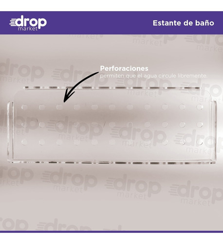 Imagen 4 de 10 de Estante Baño Repisa De Acrílico Transparente