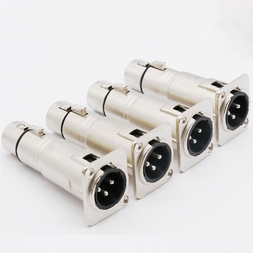 4pcs Montaje Panel D Xlr Macho Conector Hembra Xlr, Ada...