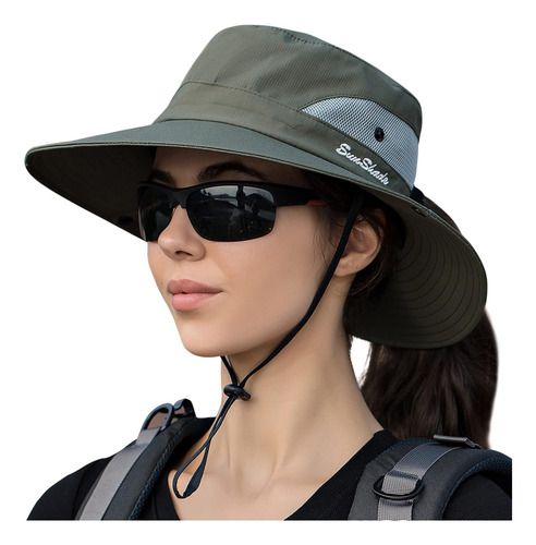 Sombrero De Sol Para Mujer Con Protección Uv, Ala Ancha Y Ma