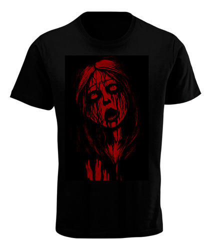 Playera Con Diseño Llanto De Terror Chica Gótica