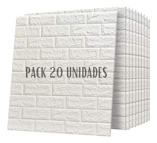 Placas Autoadhesivas 3d 70x77 Blanco Ladrillo Pack 20 Placas