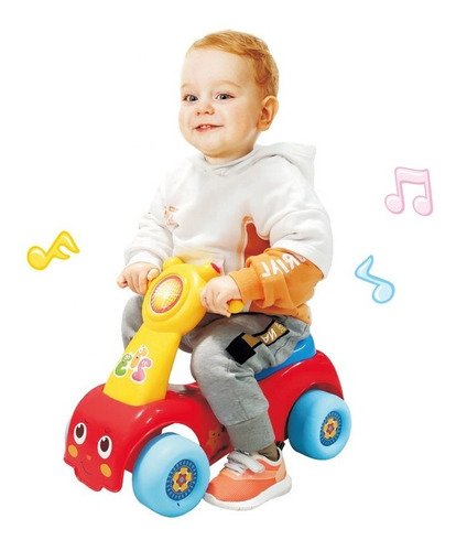 Auto Andadera Montable Musical Carrito Para Bebes