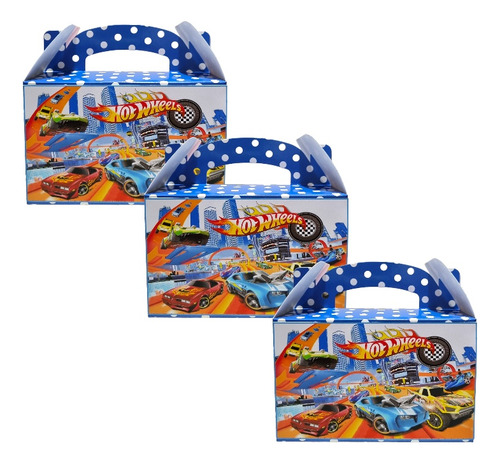 Caja Para Dulces Sorpresa Hotwheels X6 Unidades Cumpleaños