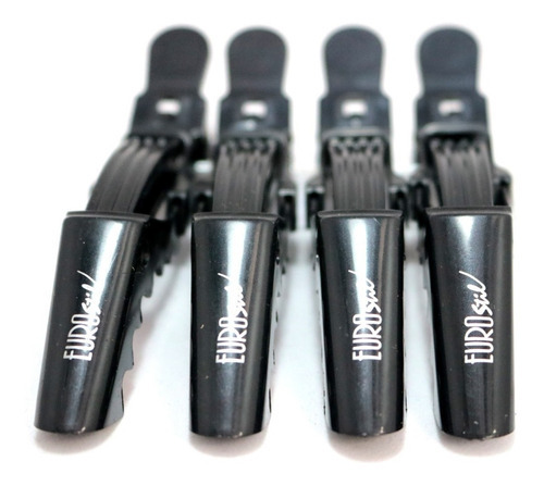 Sujetadores Cocodrilo Eurostill Peluquería Peinado Negro X4