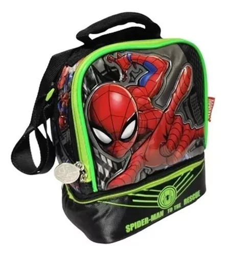 Mochila Preescolar Spider Man 3d Y Estuchera Belug Color Negro