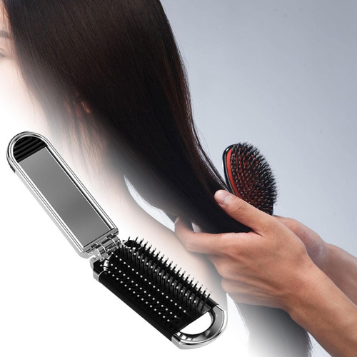 Cepillo De Pelo Plegable Con Espejo Mini Peine De Pelo
