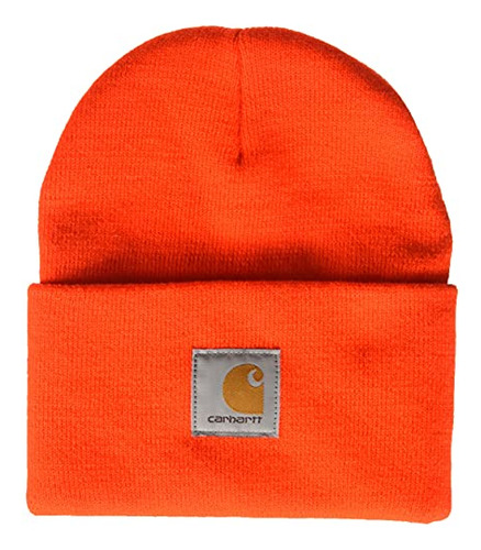 Gorro De Punto Con Puños Para Hombre Carhartt, Naranja Brill