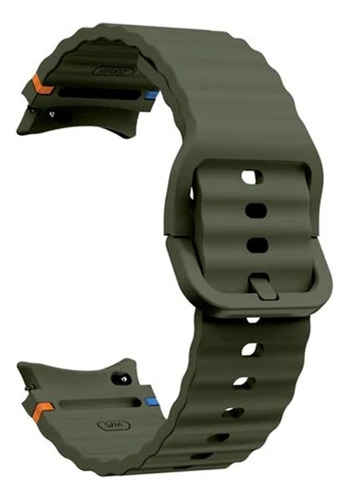 Malla Wave Compatible Con Samsung Galaxy Watch 4 5 6 7 40 44mm 5 Pro Generica Marca Miaband Color Militar