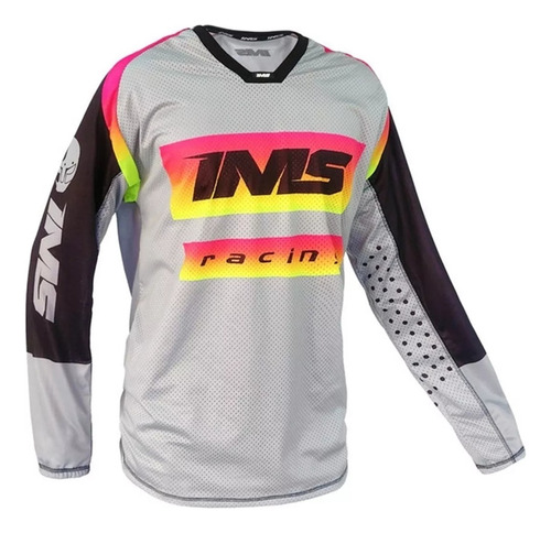 Camisa Off Road Motocross Trilha Ims Sprint Cinza E Rosa
