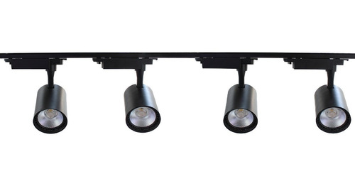 Lampara Riel Led 20w  4 Lamparas Negro O Blanco Luz Neutra