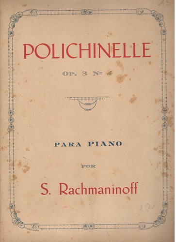 Partitura Orig. Del Tema Polichinelle De S. Rachmaninoff