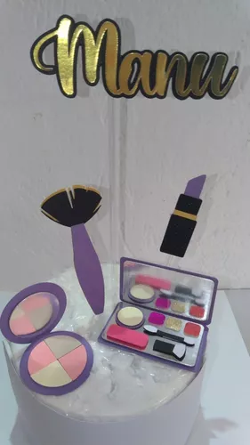 Topo de Bolo - Decoração para Bolo Personalizado - Maquiagem - Make -  Make-up