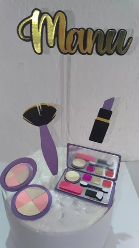 Topo de Bolo Maquiagem Makeup