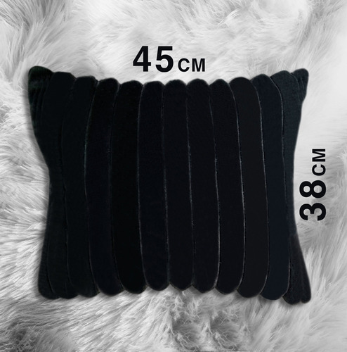 Set 2 Pzs Cojines Decorativos Doble Vista Para Hogar Suaves Negro Rayas