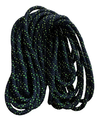 Cuerda semiestática de 100 metros, 8 mm, Cordelete Prussik Knot, 15 kn, color negro con neón