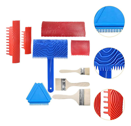 Juego De Herramientas De Pintura De Grano De Madera,
