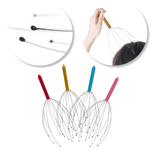 Set 4 Masajeador De Cuero Cabelludo De Mano Para Masaje De