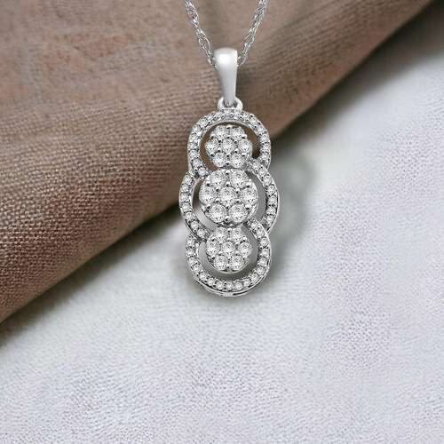 Collar Con Colgante De 3 Racimos De Plata De Ley Jewelili De