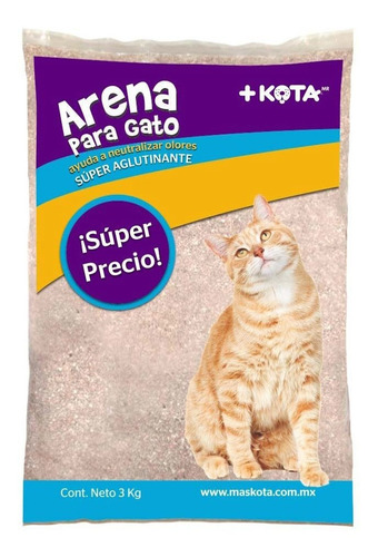 Arena Para Gatos Aglutinante Elimina Olores 3kg Maskota