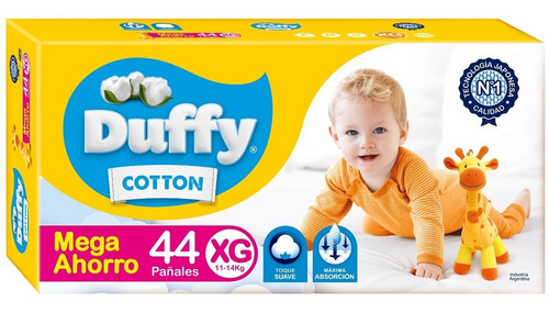 Pañales Duffy Cotton | Talle Xg X44 Unidades | Mega Ahorro