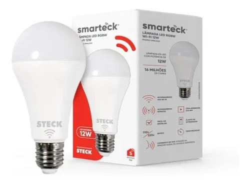 Lâmpada Smart Bulbo Led Wifi Inteligente 12w Rgb Smarteck