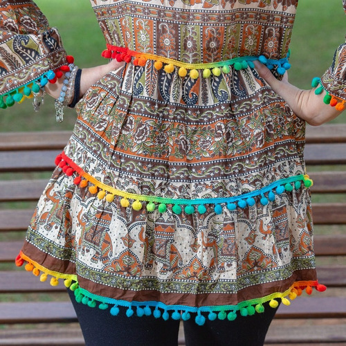 Imagem 6 de 9 de Bata Maia Com Detalhes Hippie Boho Indiana
