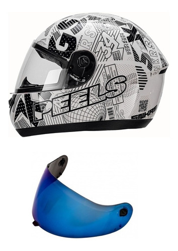 Capacete Moto Peels Spike Kings Preto Chumbo + Viseira Azul