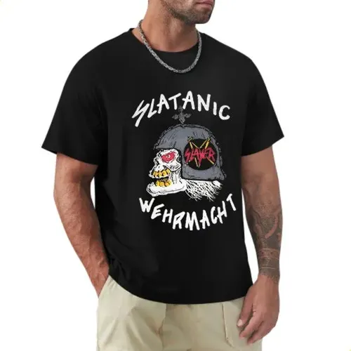 Camiseta Preta Vintage Slayer Slatanic Wehrmacht Tour | MercadoLivre