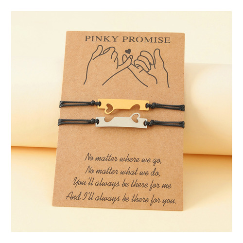 Pulsera Trenzada Con Tarjetas Para Parejas, Color Acero, Oro | Cuotas sin interés Pulsera Trenzada Con Tarjetas Para Parejas, Color Acero, Oro | Cuotas sin interés
