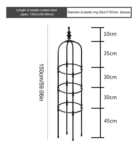 Soporte Metálico Con Forma De Obelisco Para Flores En Forma
