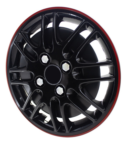 4 Tazas 13 Pulgadas Universal Susuka Negra Rojo Logo Fiat