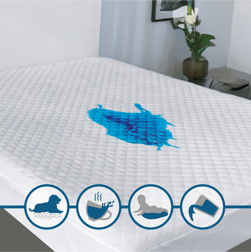 Protector Cubre Colchón Individual Impermeable Blancos Mares