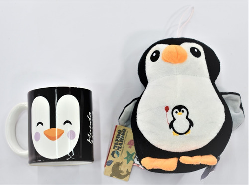 Imagen 1 de 1 de Taza Pinguino + Peluche Pinguino 18cm