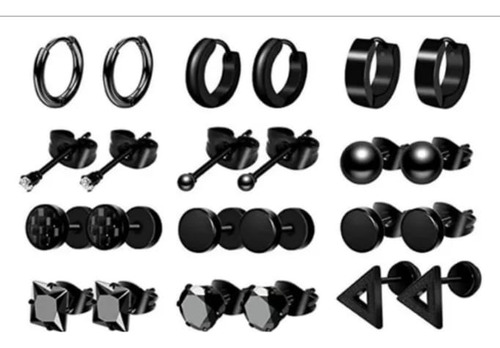 24 Arracada Para Oreja Piercing De Acero Surtidos