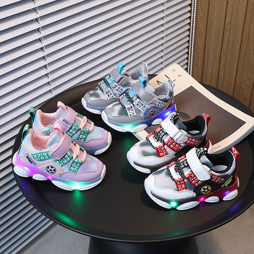 Zapatos De Tenis Deportivos Transpirables Para Niños Con Luz
