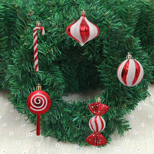 Adornos Navideños Colgantes En Forma De Caramelo, Paquete De