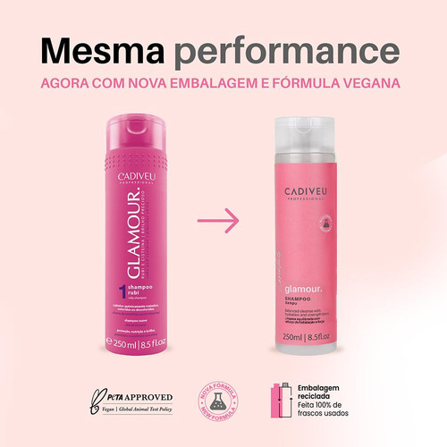 Shampoo Cadiveu Glamour 250ml - Suave Fragrância