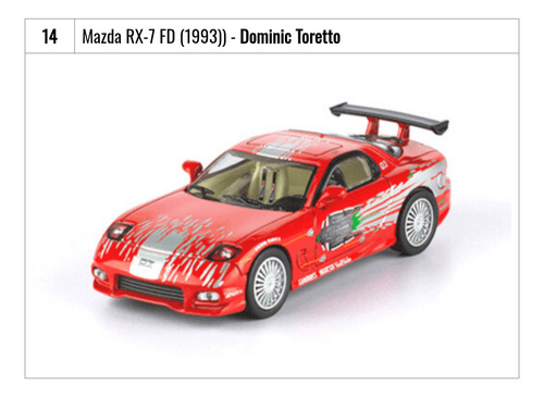 Rápido Y Furioso España 14 Mazda Rx-7 Fd Dominic Toretto Rojo