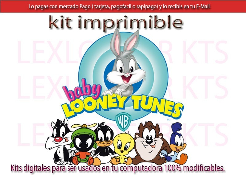 Kit Imprimible Candy Bar Baby Looney Tunes Bebes Cotillon 3 Mercado