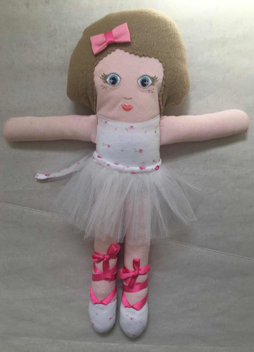 Romántica Muñeca De Apego Artesanal - 50 Cm Rositas Rococó
